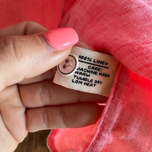 Henri Costa Coastal Rum Punch 100% Linen Button Down sz: Med NWOT - Picture 7 of 8